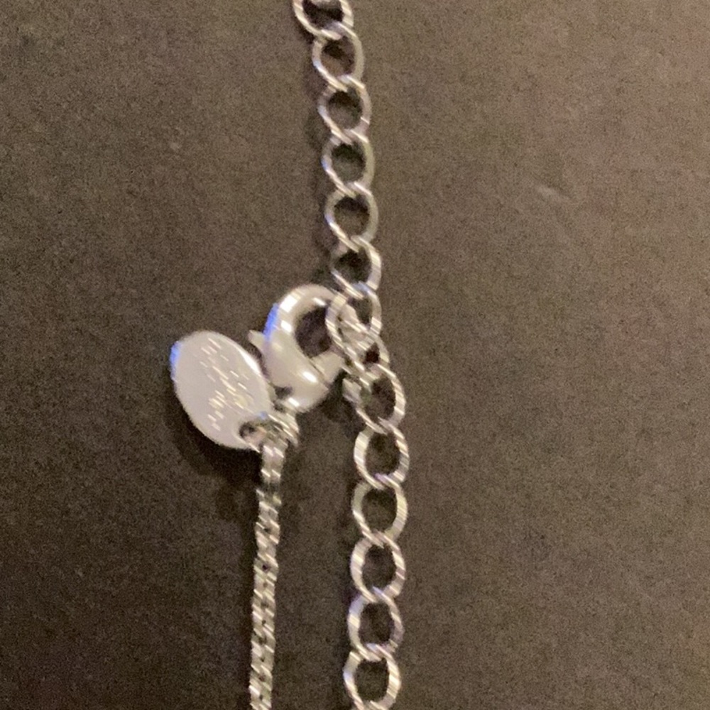 Lia Sophia Heart Pink Ombré Silver Toned Necklace Adjustable Length - Picture 4 of 4